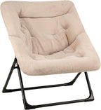 Armchair Saucer Chair Comfy Faux-Fur Reading for Bedroom