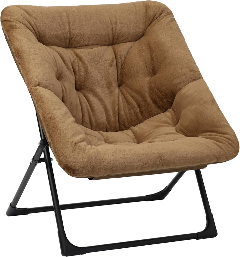 Armchair Saucer Chair Comfy Faux-Fur Reading for Bedroom