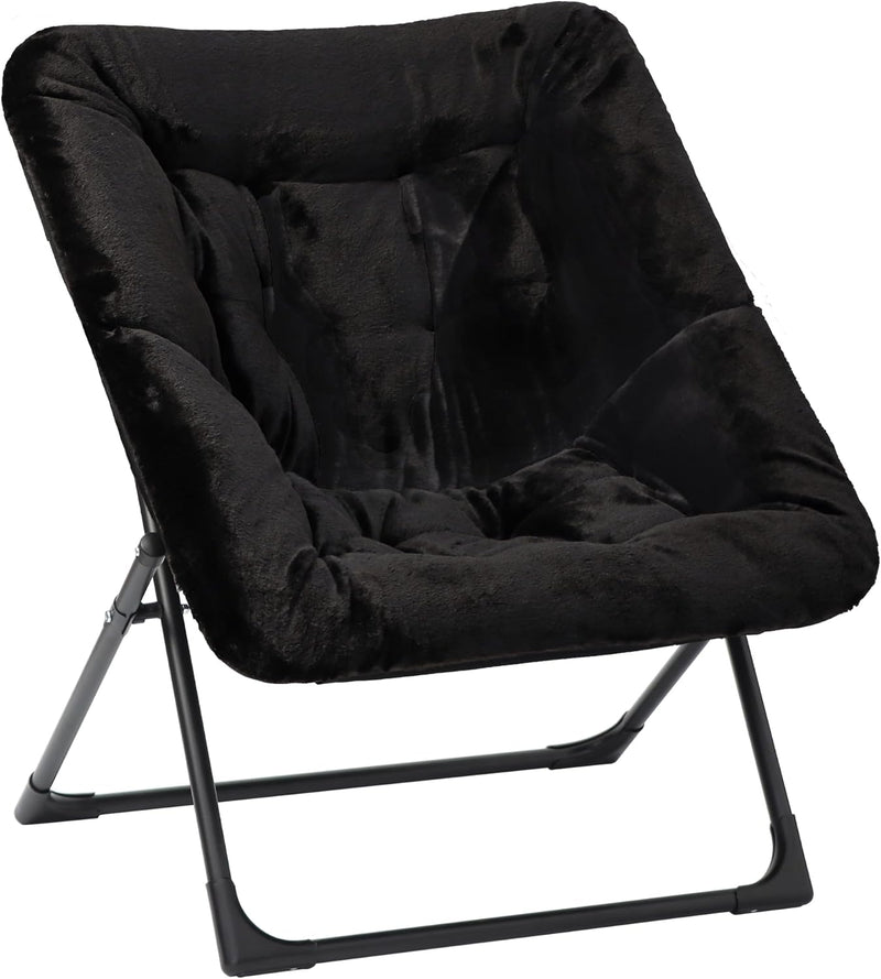 Armchair Saucer Chair Comfy Faux-Fur Reading for Bedroom