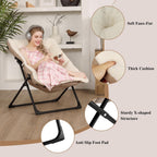 Armchair Saucer Chair Comfy Faux-Fur Reading for Bedroom