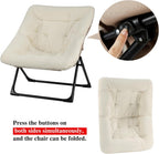 Armchair Saucer Chair Comfy Faux-Fur Reading for Bedroom