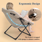 Armchair Saucer Chair Comfy Faux-Fur Reading for Bedroom