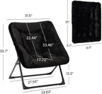 Armchair Saucer Chair Comfy Faux-Fur Reading for Bedroom