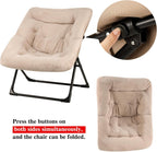 Armchair Saucer Chair Comfy Faux-Fur Reading for Bedroom