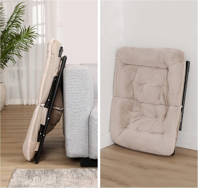 Armchair Saucer Chair Comfy Faux-Fur Reading for Bedroom