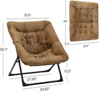Armchair Saucer Chair Comfy Faux-Fur Reading for Bedroom