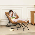 Armchair Saucer Chair Comfy Faux-Fur Reading for Bedroom