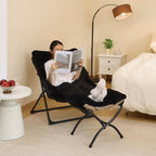 Armchair Saucer Chair Comfy Faux-Fur Reading for Bedroom