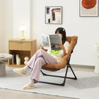 Armchair Saucer Chair Comfy Faux-Fur Reading for Bedroom