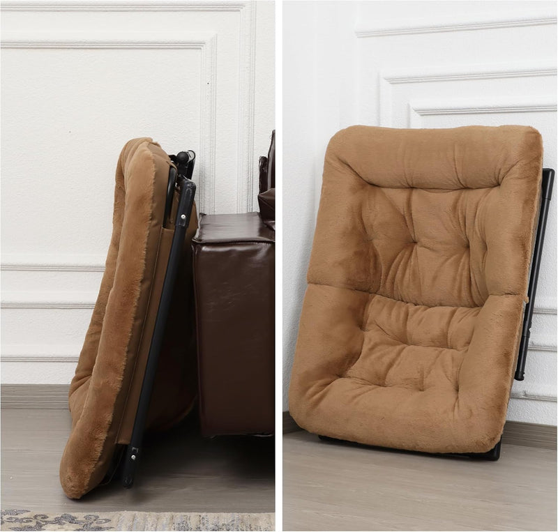 Armchair Saucer Chair Comfy Faux-Fur Reading for Bedroom