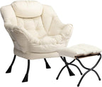 Armchair with Footstool Comfy Chairs Living Room Reading