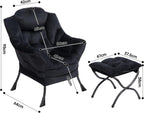 Armchair with Footstool Comfy Chairs Living Room Reading