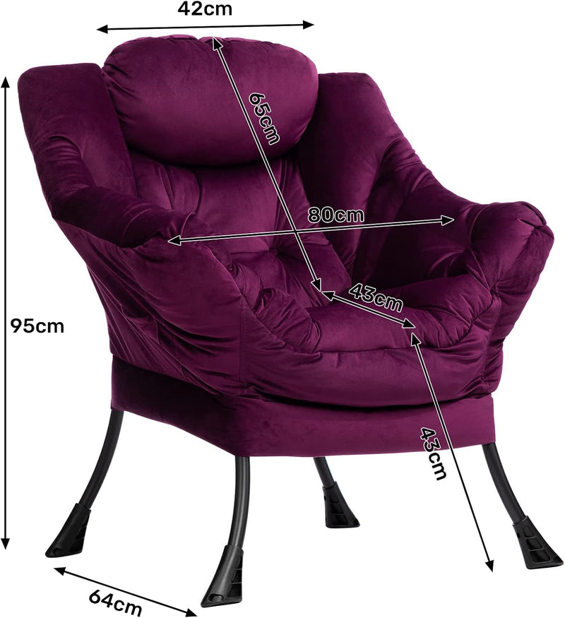 Armchair with Footstool Comfy Chairs Living Room Reading