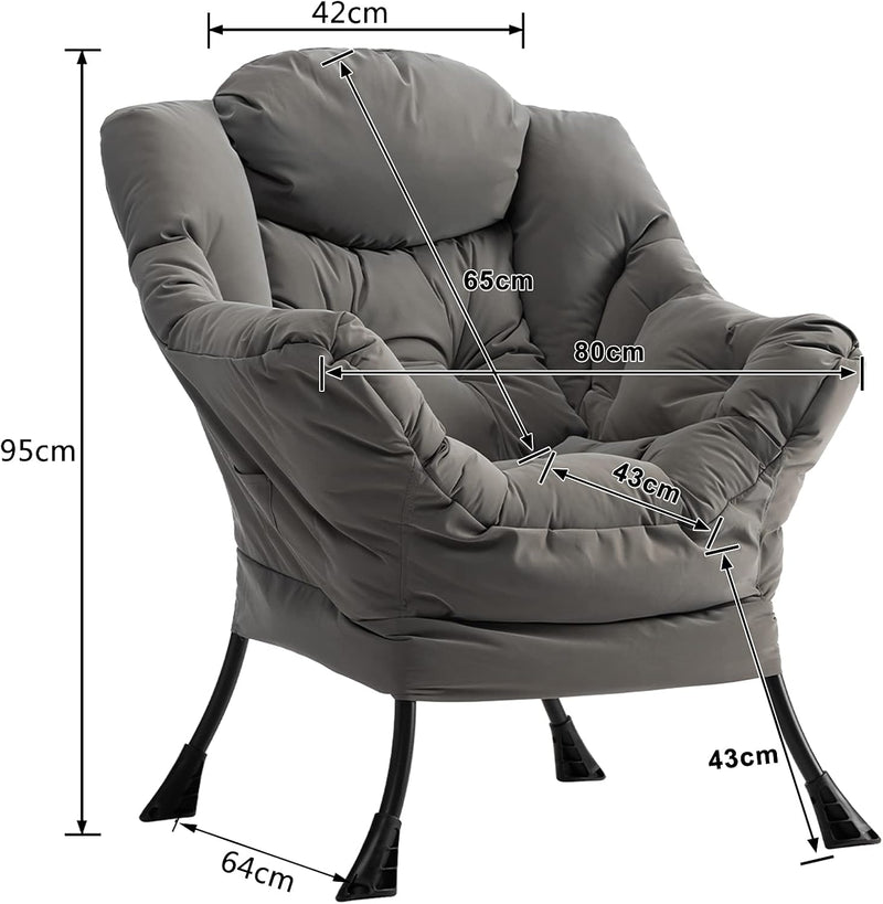 Armchair with Footstool Comfy Chairs Living Room Reading