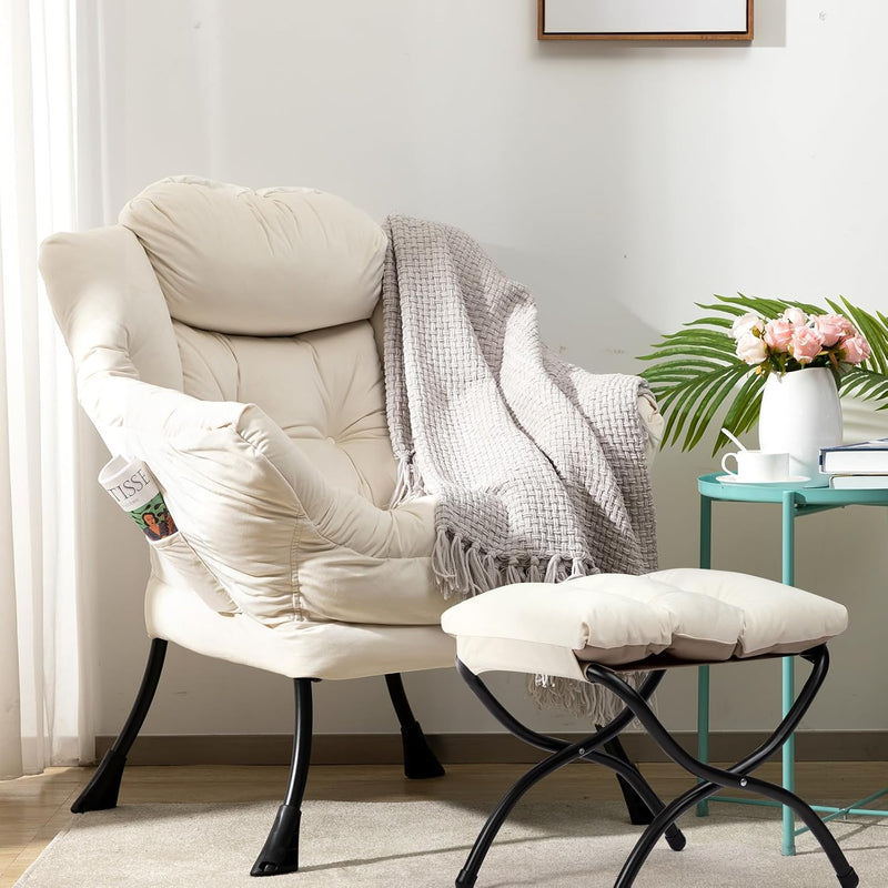 Armchair with Footstool Comfy Chairs Living Room Reading