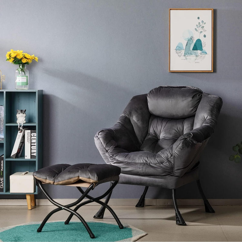 Armchair with Footstool Comfy Chairs Living Room Reading
