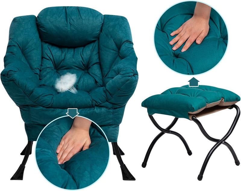 Armchair with Footstool Comfy Chairs Living Room Reading