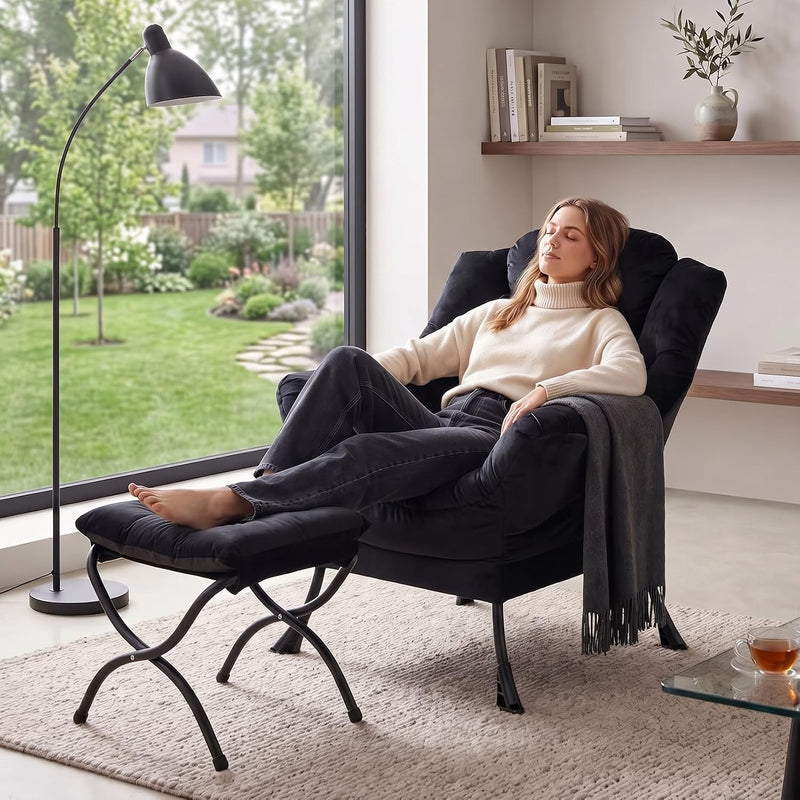 Armchair with Footstool Comfy Chairs Living Room Reading