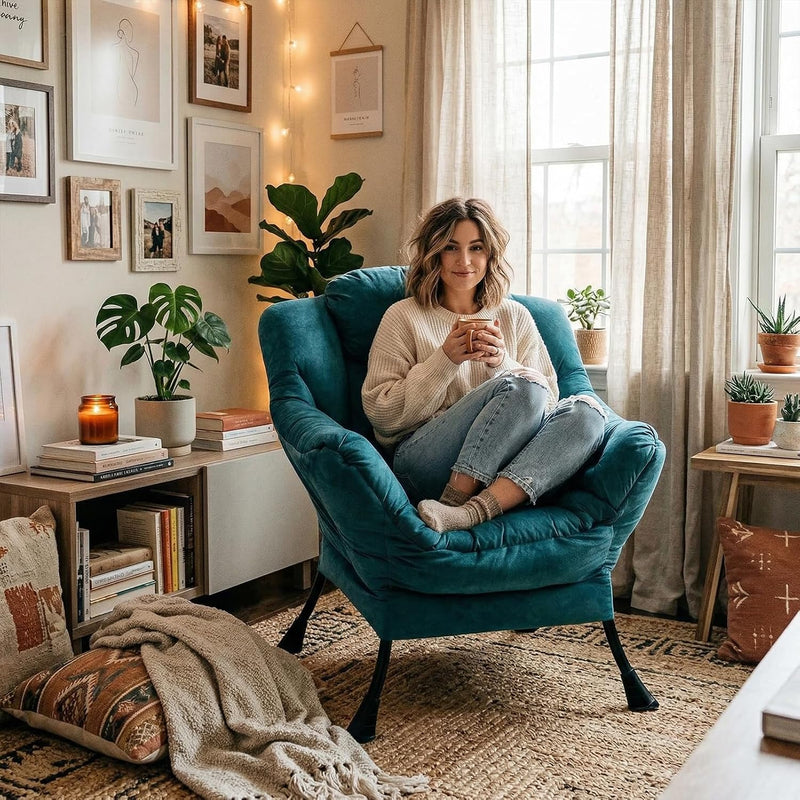 Armchair with Footstool Comfy Chairs Living Room Reading