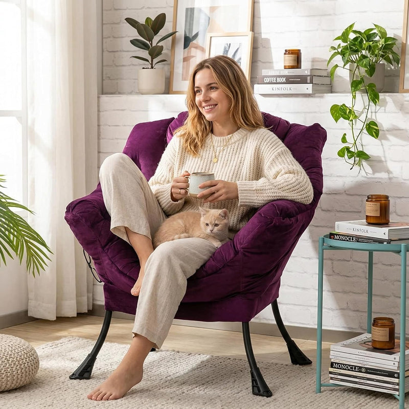 Armchair with Footstool Comfy Chairs Living Room Reading