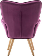 Armchair with Footstool Comfy Velvet Living Room Reading