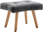 Armchair with Footstool Comfy Velvet Living Room Reading
