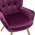 Armchair with Footstool Comfy Velvet Living Room Reading