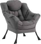Armchair with Ottoman Comfy Upholstered Lounge Reading Chair