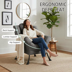 Armchair with Ottoman Comfy Upholstered Lounge Reading Chair