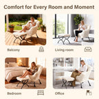 Armchair with Ottoman Comfy Upholstered Lounge Reading Chair