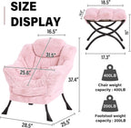 Armchair with Ottoman Comfy Upholstered Lounge Reading Chair