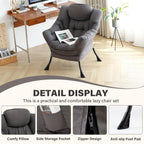 Armchair with Ottoman Comfy Upholstered Lounge Reading Chair