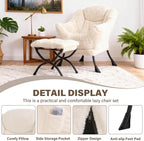 Armchair with Ottoman Comfy Upholstered Lounge Reading Chair