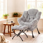 Armchair with Ottoman Comfy Upholstered Lounge Reading Chair