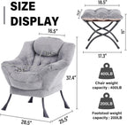 Armchair with Ottoman Comfy Upholstered Lounge Reading Chair