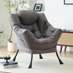 Armchair with Ottoman Comfy Upholstered Lounge Reading Chair
