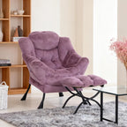 Armchair with Ottoman Comfy Upholstered Lounge Reading Chair