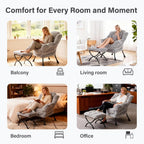 Armchair with Ottoman Comfy Upholstered Lounge Reading Chair