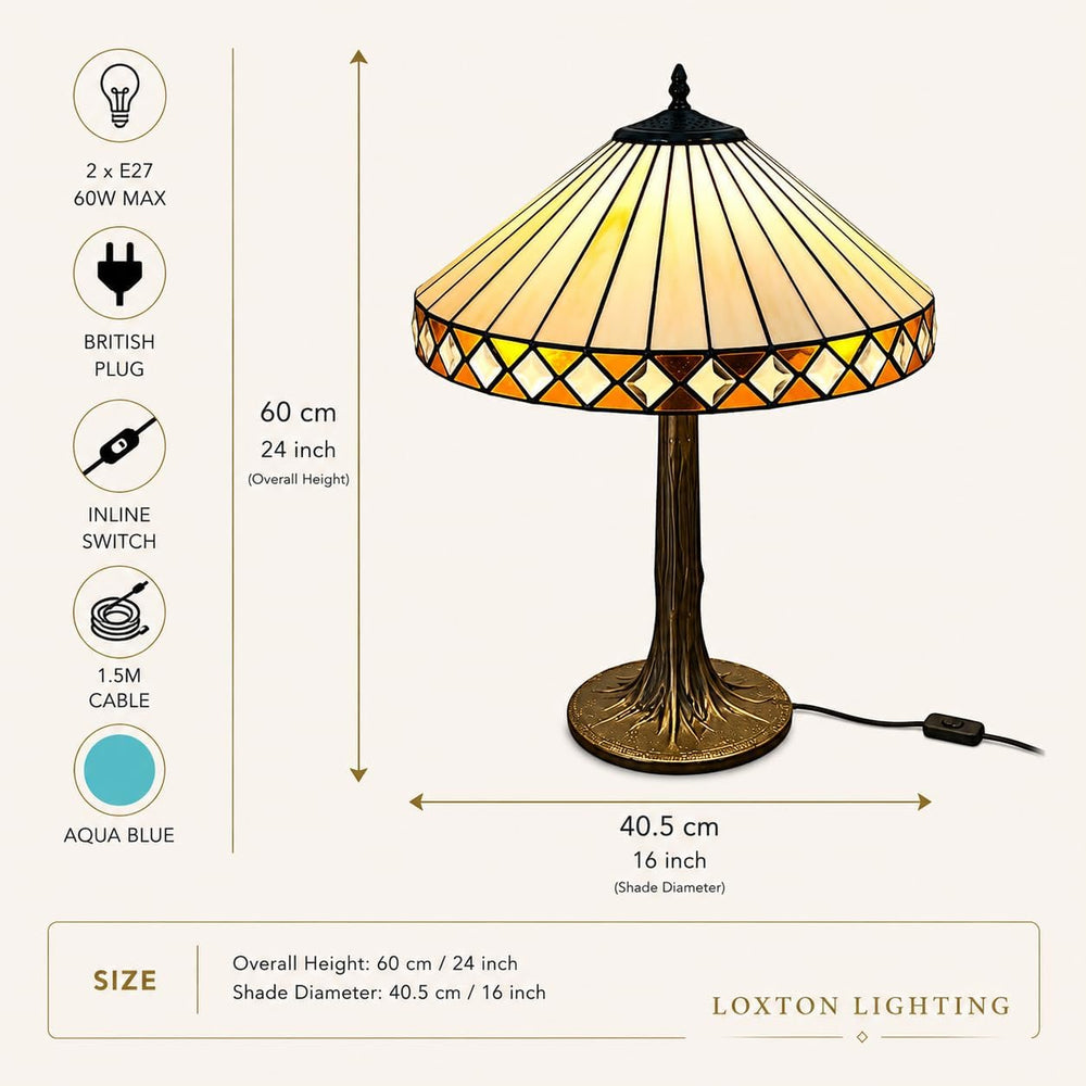 Art Deco Table Lamp 40.5CM Diameter Tiffany