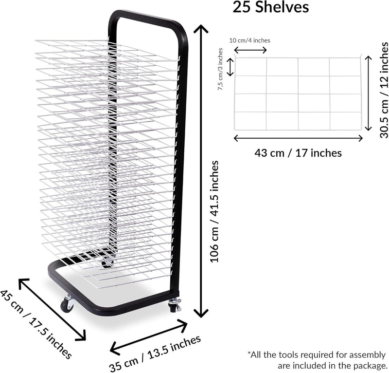 Art Drying Rack for Classroom Functional Mobile Paint