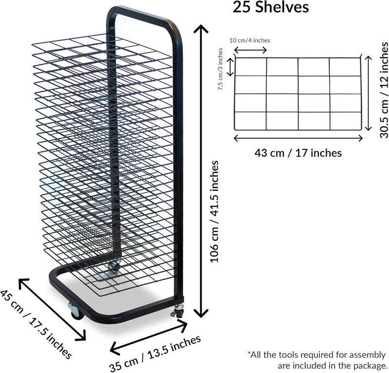 Art Drying Rack for Classroom Functional Mobile Paint