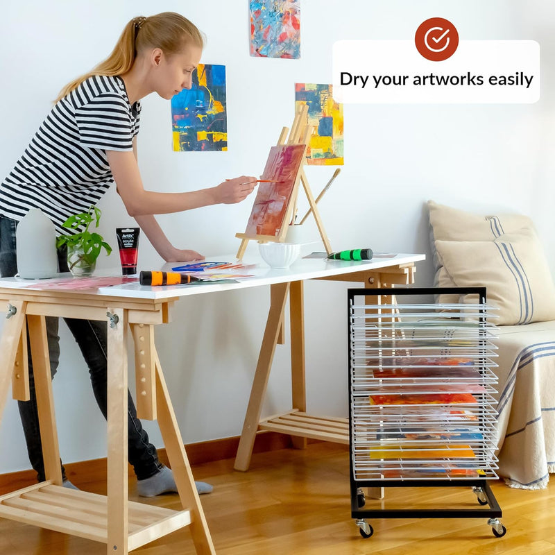 Art Drying Rack for Classroom Functional Mobile Paint