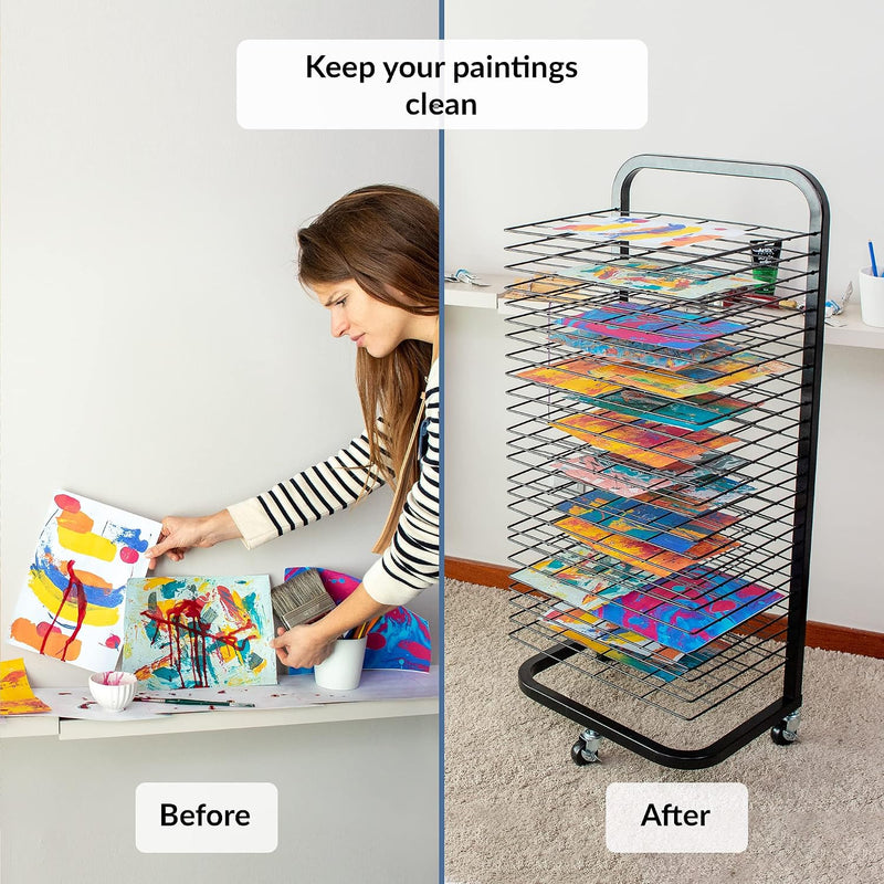 Art Drying Rack for Classroom Functional Mobile Paint