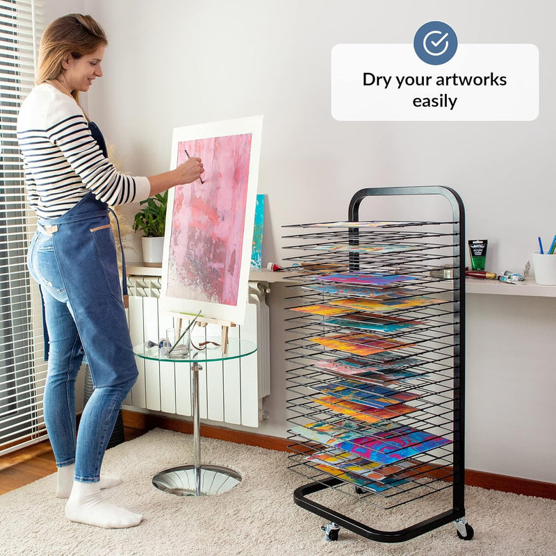 Art Drying Rack for Classroom Functional Mobile Paint