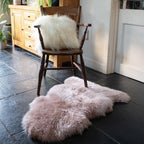 Arthur Cameron Genuine Double-Fleece Sheepskin Rug with a