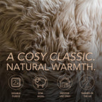 Arthur Cameron Genuine Double-Fleece Sheepskin Rug with a