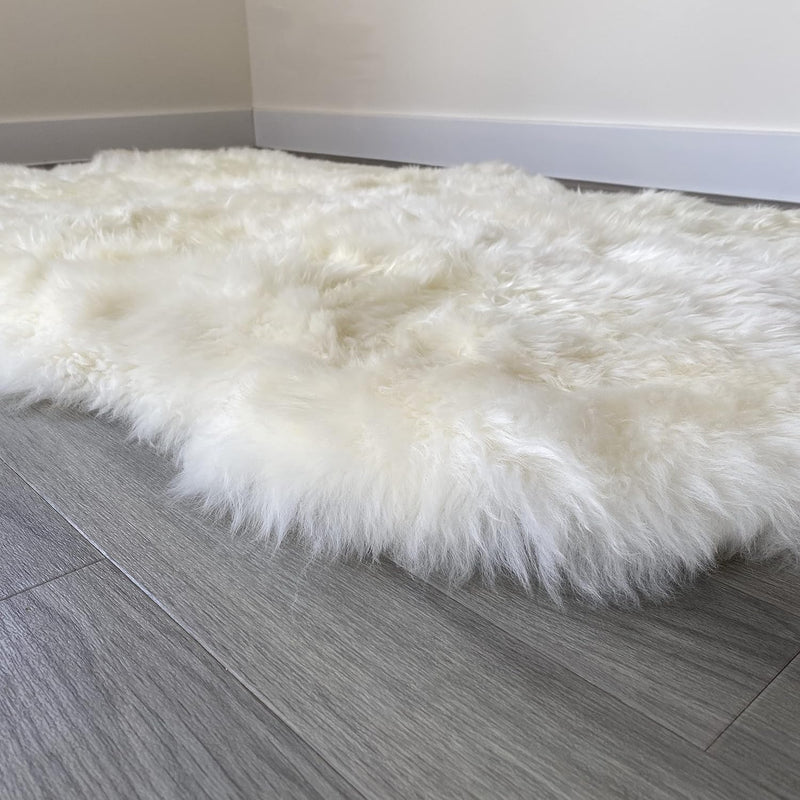 Arthur Cameron Genuine Double-Fleece Sheepskin Rug with a