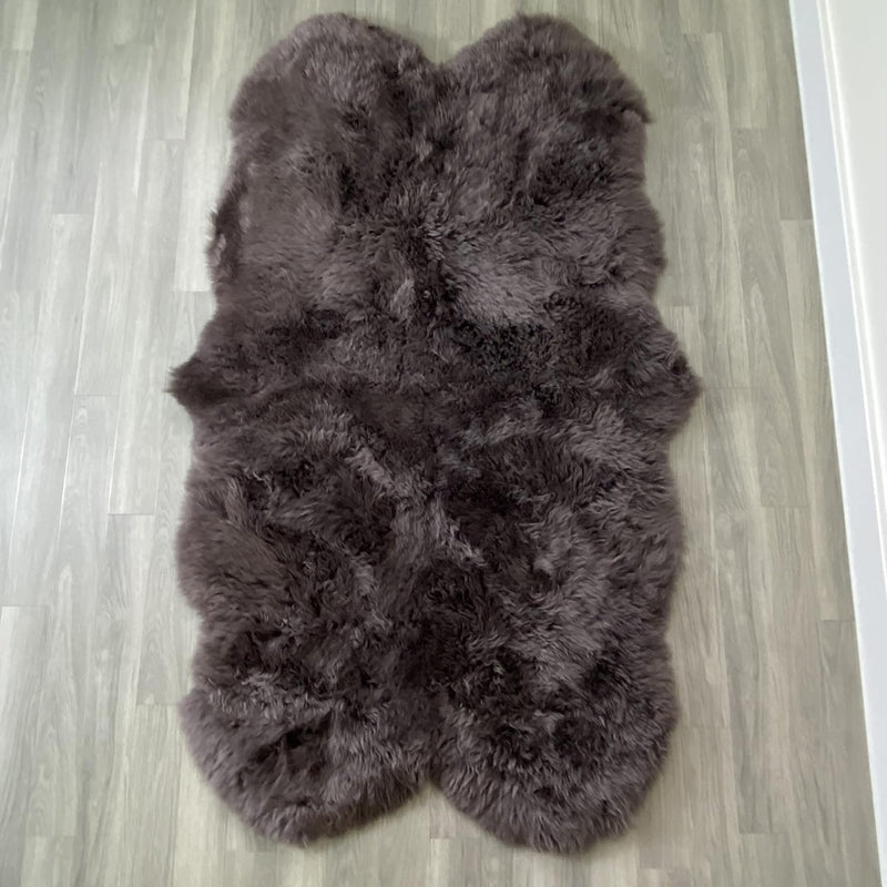 Arthur Cameron Genuine Double-Fleece Sheepskin Rug with a