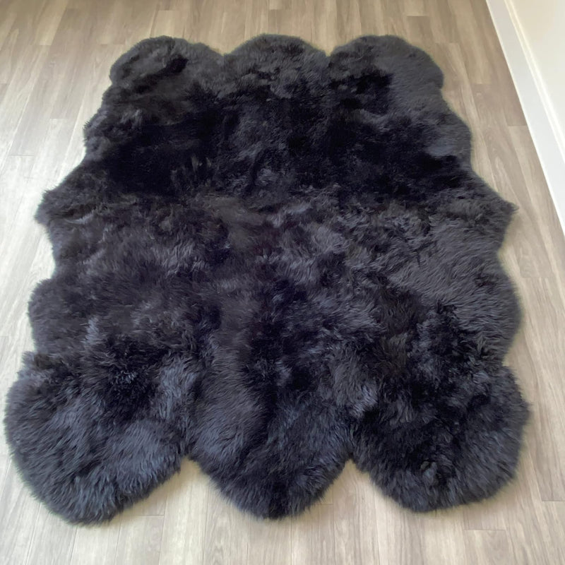 Arthur Cameron Genuine Double-Fleece Sheepskin Rug with a