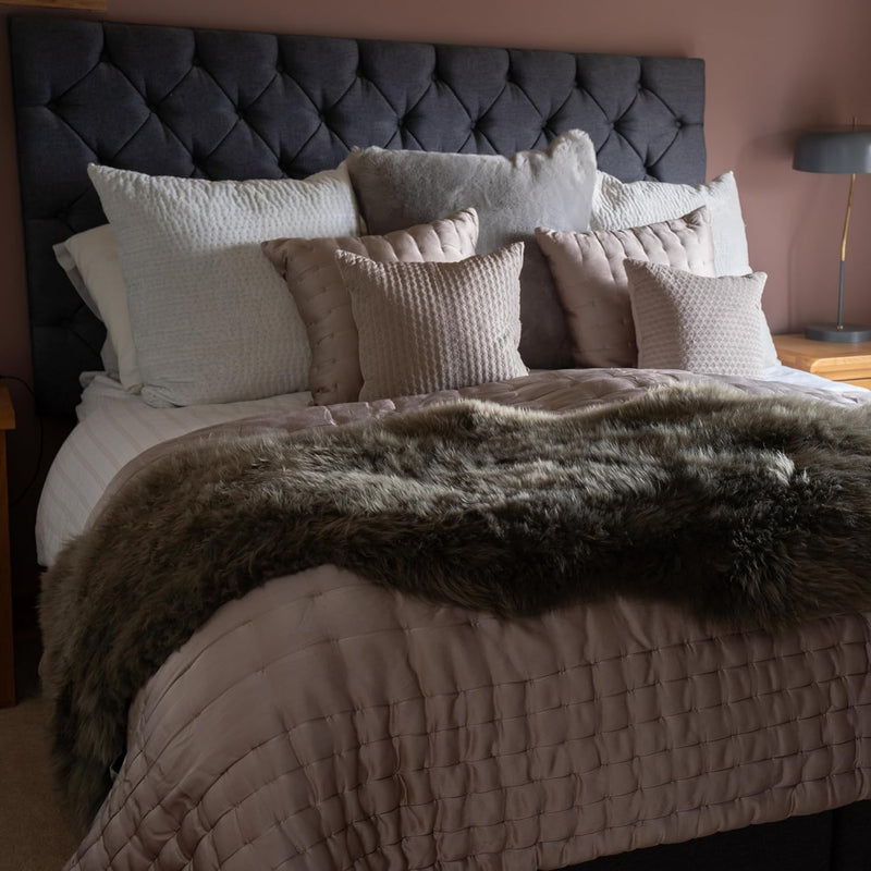 Arthur Cameron Genuine Double-Fleece Sheepskin Rug with a